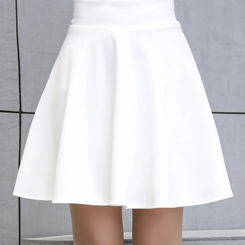Korean Stretchable Plus Size Sun Women High Waist Slim-Look Mid-Length Short A-Line Skirt